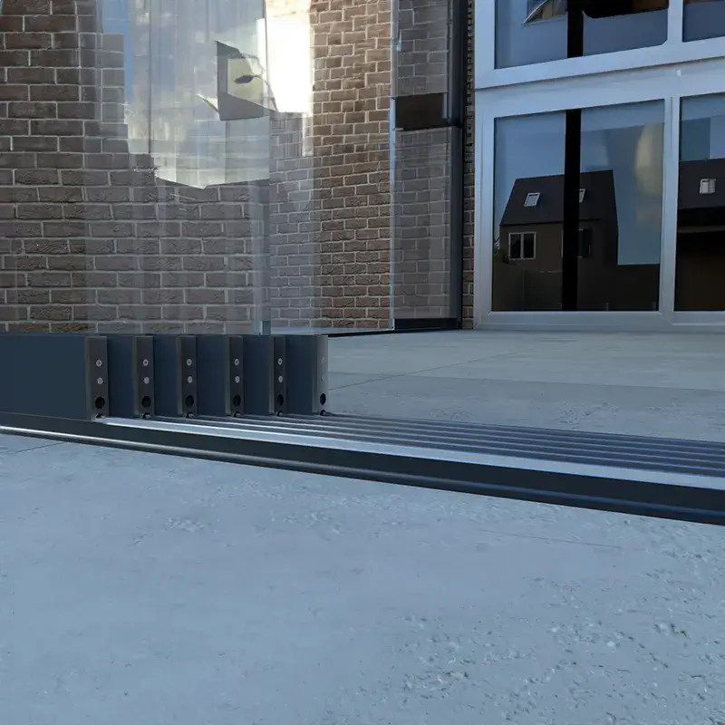 Glazen schuifwand 6 rails antraciet aluminium van AluSolutions