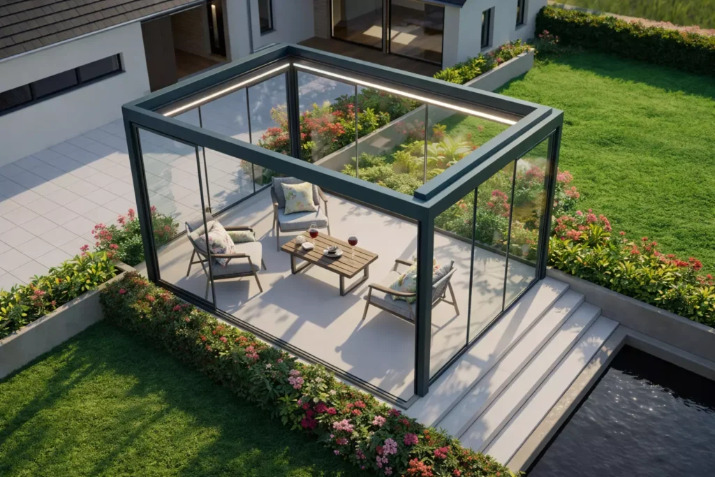 een mooie nieuwe Vrijstand lammelen open geplaatst door Alu Solutions